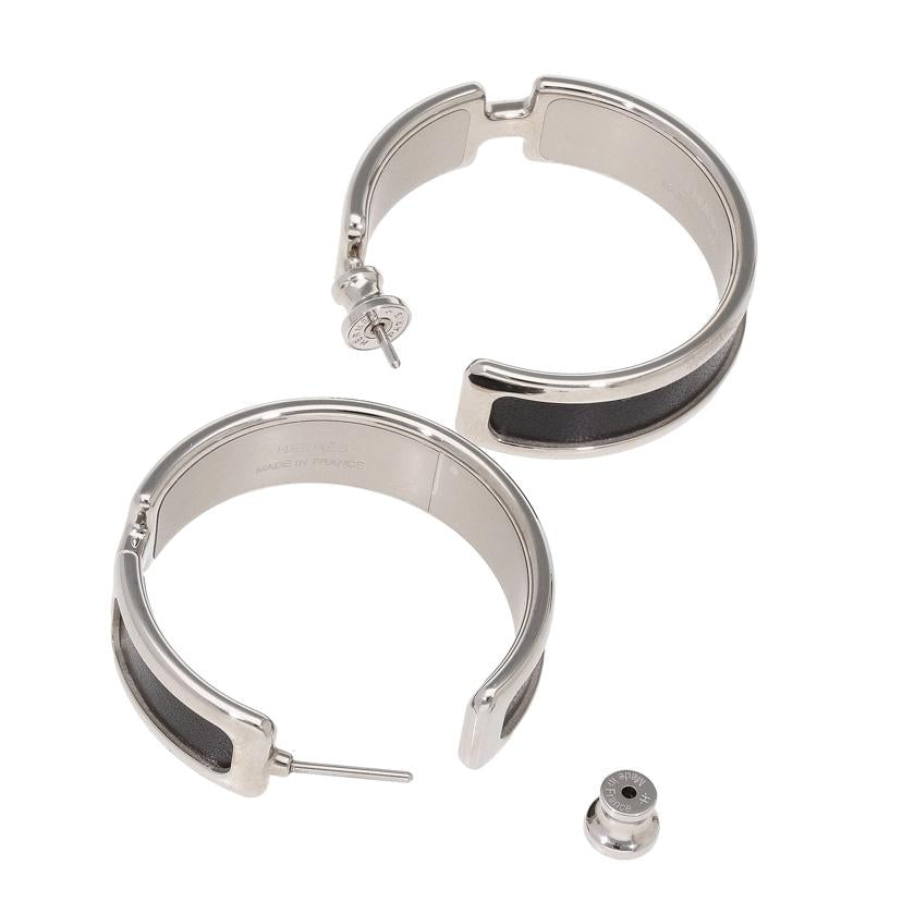 HERMES エルメス/オランプ/ピアス/GPシルバー金具×革//Aランク/75