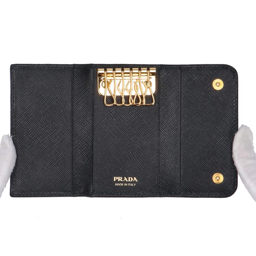 PRADA プラダ/サフィアーノ6連キーケース/ブラック/1PG222//SAランク/75
