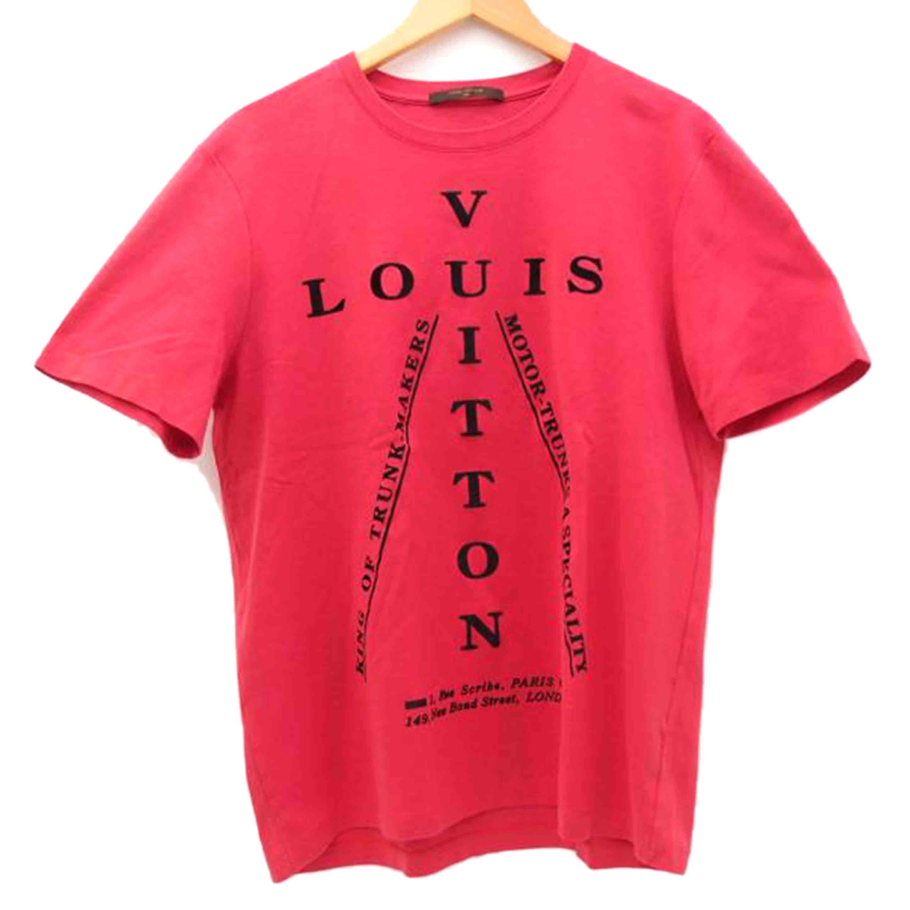 LOUIS VUITTON ルイヴィトン/フロッキークロスロゴTシャツ/レッド/XL/RM171MCMSHBY05W//Aランク/69
