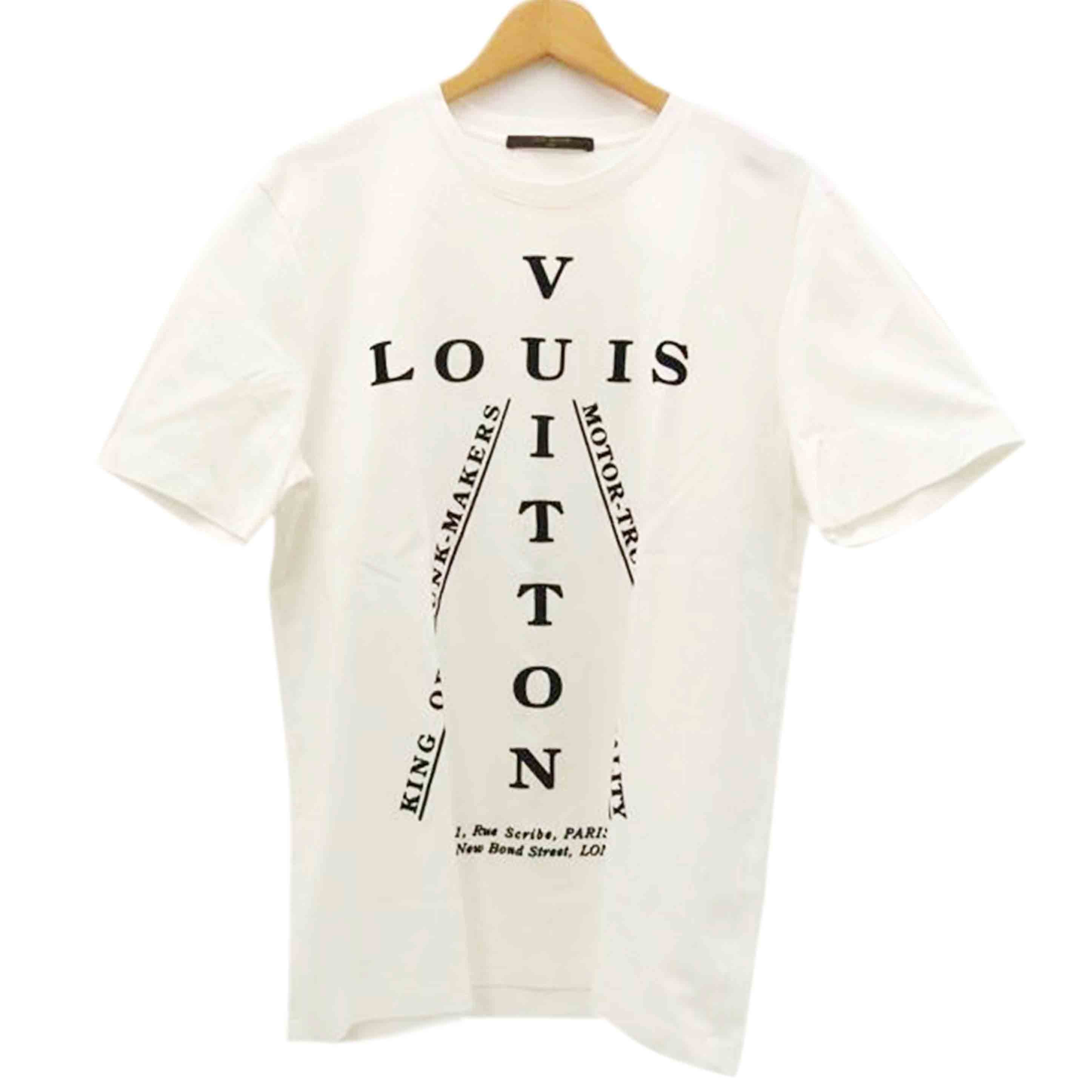 LOUIS VUITTON ルイヴィトン/フロッキークロスロゴTシャツ/ホワイト/XL/RM171MCMSHBY05W//ABランク/69