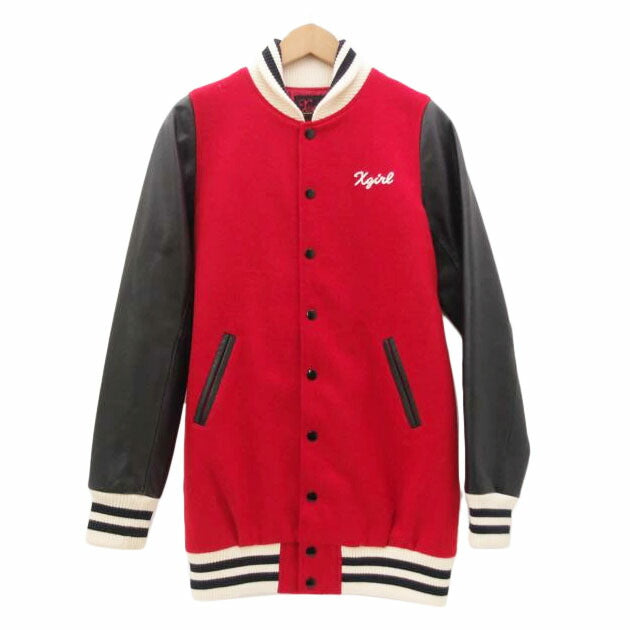 ジャケット・アウター X-girl COLLEGE LOGO STADIUM JUMPER X-girl Jacket STADIUM JUMPER X-girl スタジャン(COLLEGE LOGO