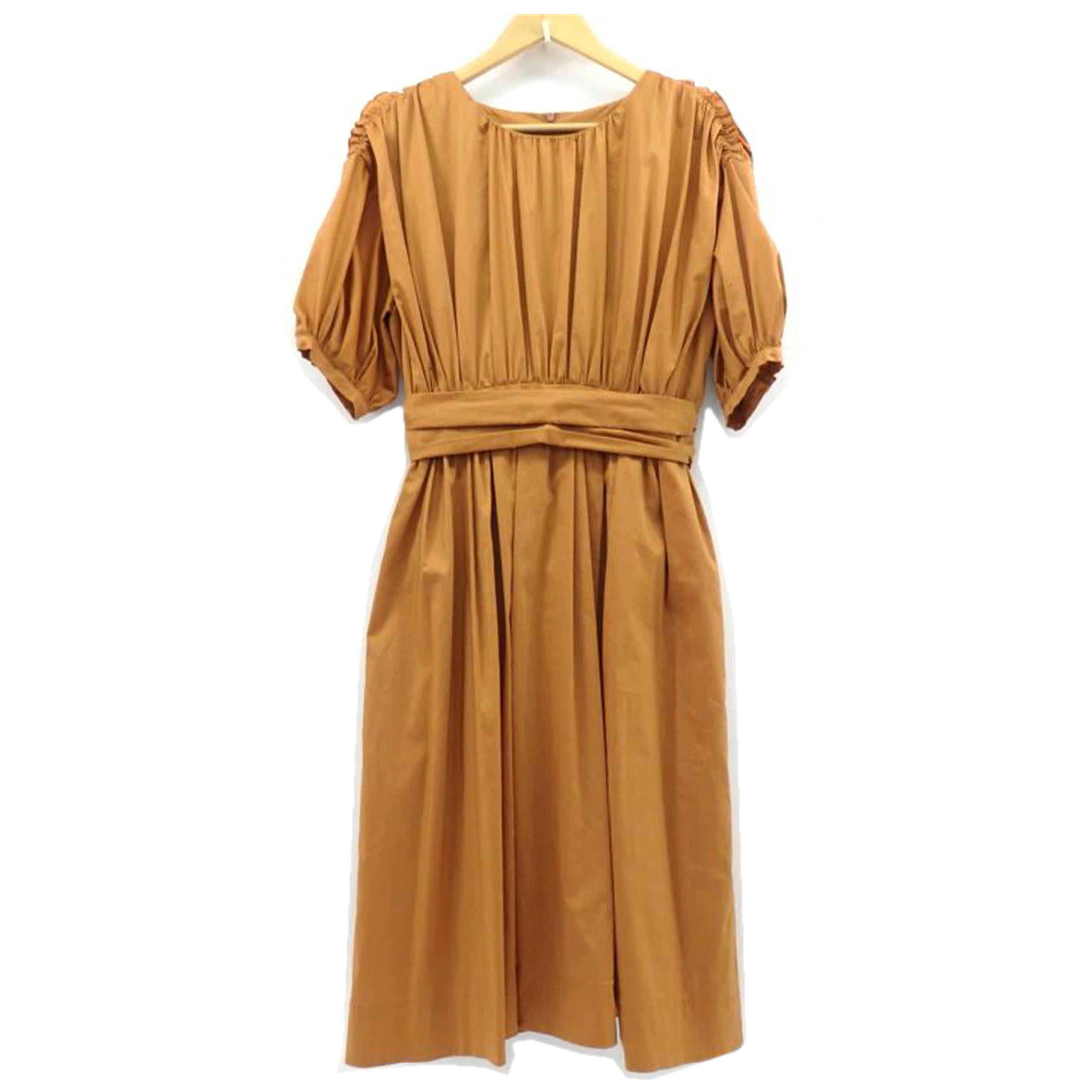 LANVIN on Blue ランバンオンブルー/リネンブレンド パフスリーブ ギャザーワンピース/3944337//Aランク/77