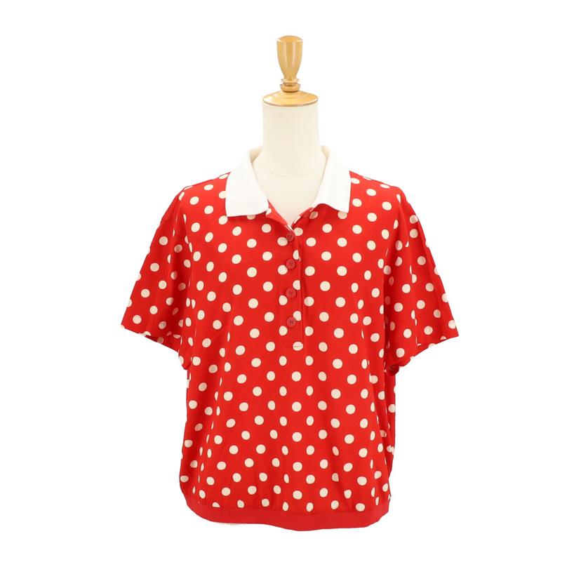Christian Dior クリスチャン ディオール/Christian Dior ◇ポロシャツ レッド #L ドット柄//ABランク/75