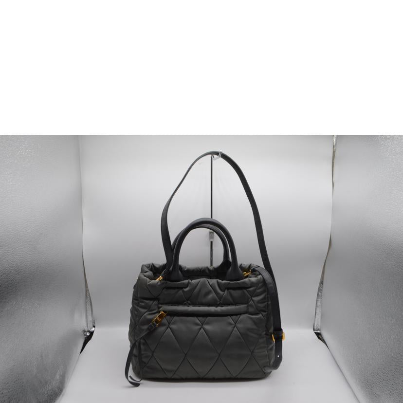 PRADA プラダ/テスートボンバーリボン2wayレザーハンド/グレー/1BG005//158/SAランク/89