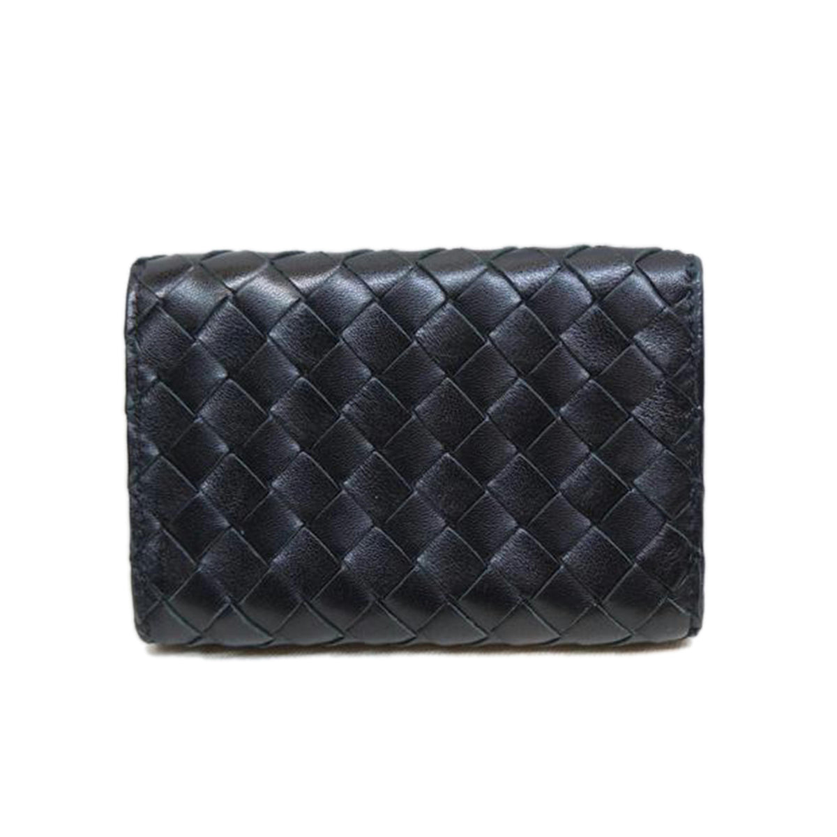 BOTTEGA VENETA/イントレチャートコンパクトウォレットブラック//Aランク/92