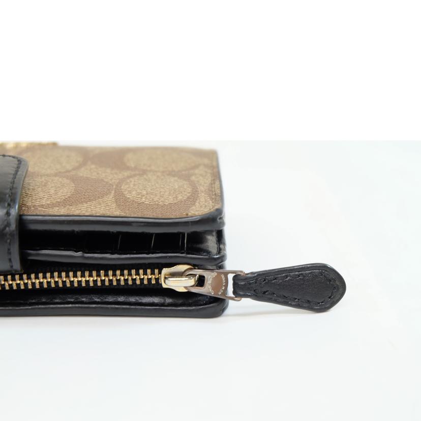 COACH コーチ/PVCシグネチャーミディアムコーナージップウォレット/F23553//G19**/Bランク/71