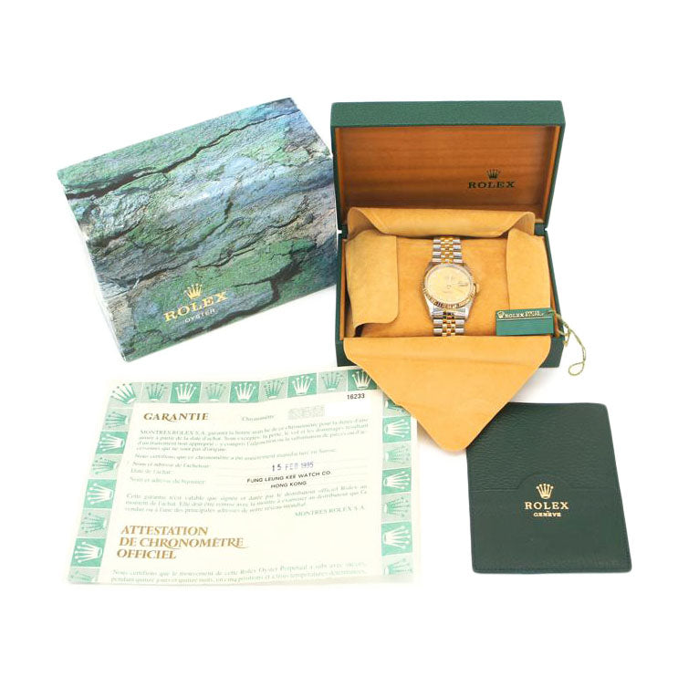 ROLEX ロレックス/デイトジャスト・シャンパン10Pダイヤ/SS×YG/S番/16233G//S62****/Aランク/06