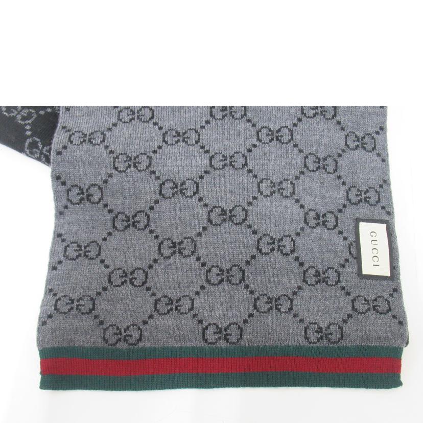 GUCCI/リバーシブルマフラー/ブラック・グレー/325806 3G206//1062/SAランク/63