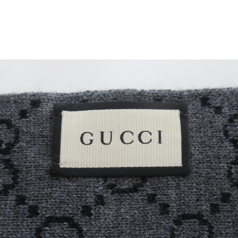 GUCCI/リバーシブルマフラー/ブラック・グレー/325806 3G206//1062/SAランク/63