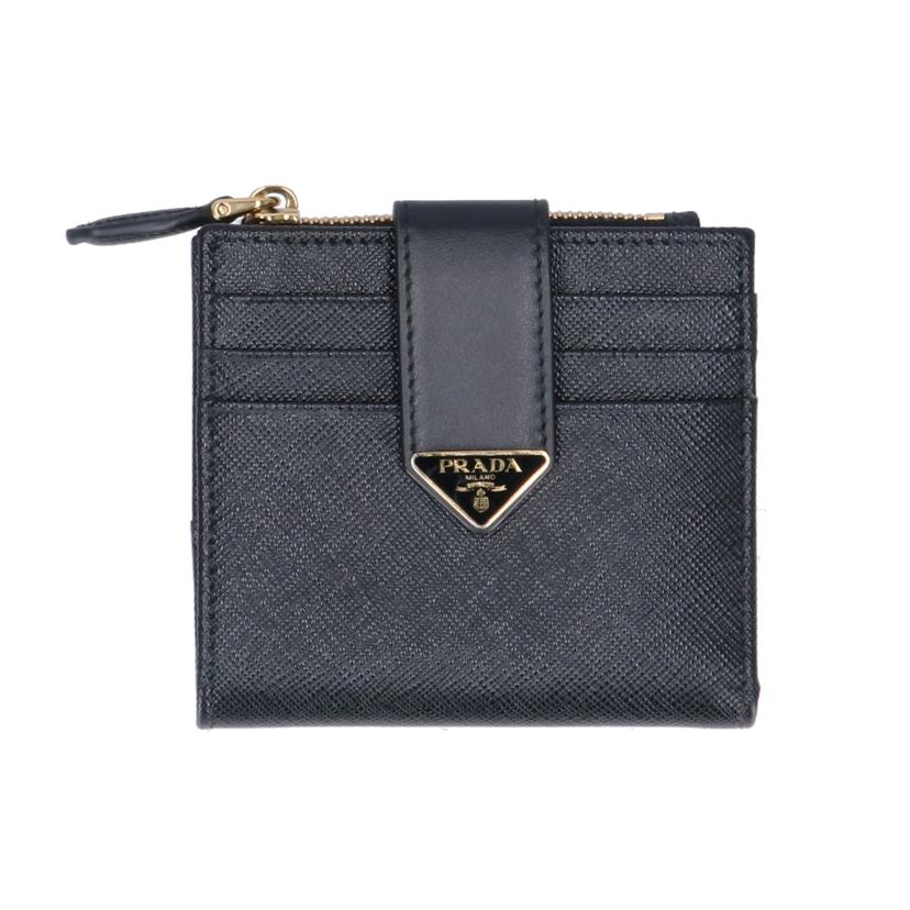PRADA プラダ/サフィアーノ二つ折り財布/ブラック/1ML047//RFI*/Aランク/75
