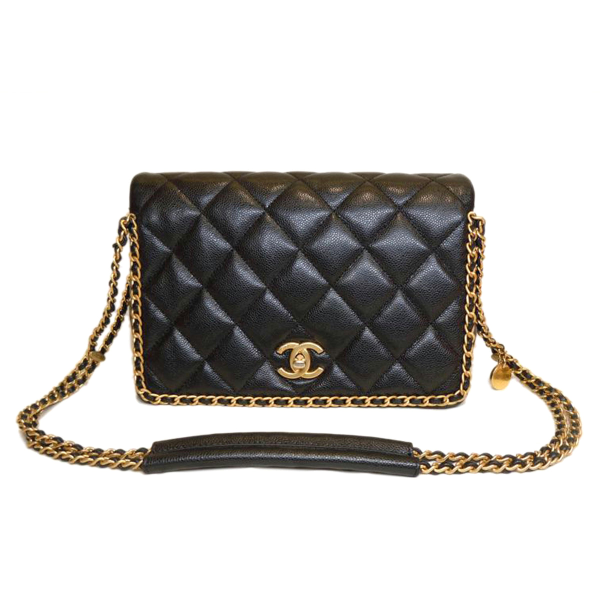 CHANEL シャネル/マトラッセスモールフラップグレインドカーフWチェーンショルダー/AS3468//A07*****/Aランク/92