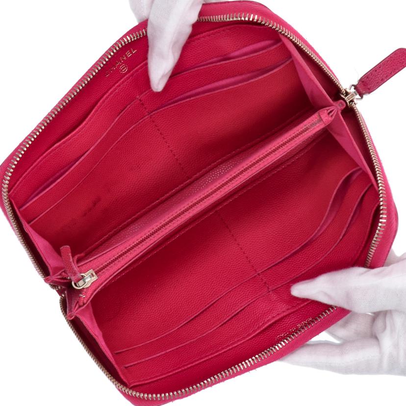 CHANEL シャネル/カメリアラウンドファスナー/ピンク//228*****/Bランク/38