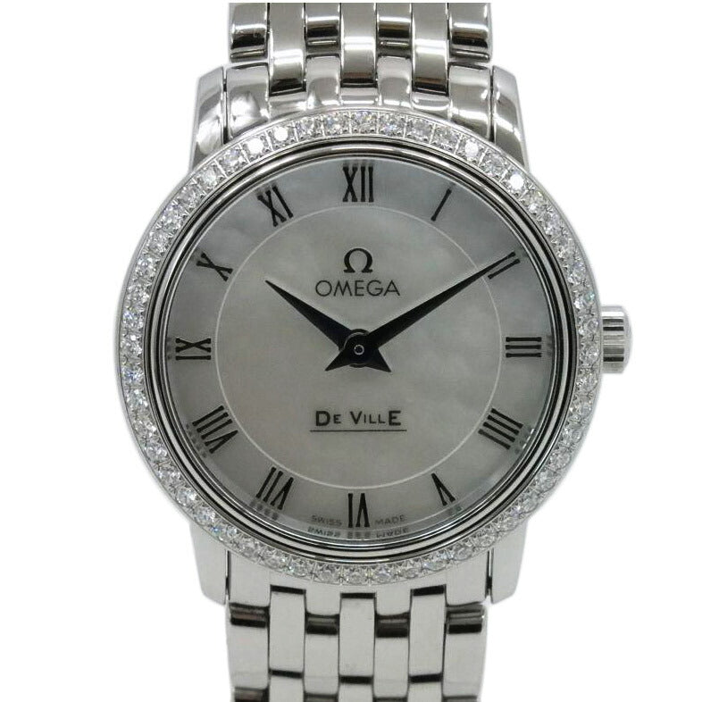 OMEGA オメガ/デヴィル プレステージ/シェル文字盤/ダイヤベゼル/クオーツ/413.15.27.60.05.001//917*****/Aランク/77