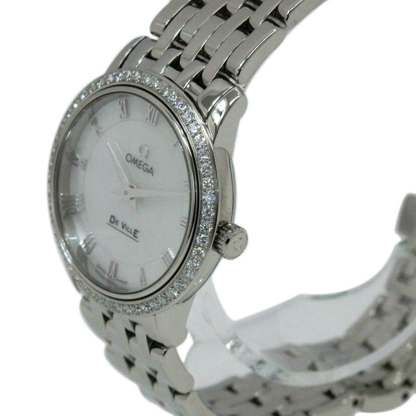 OMEGA オメガ/デヴィル プレステージ/シェル文字盤/ダイヤベゼル/クオーツ/413.15.27.60.05.001//917*****/Aランク/77