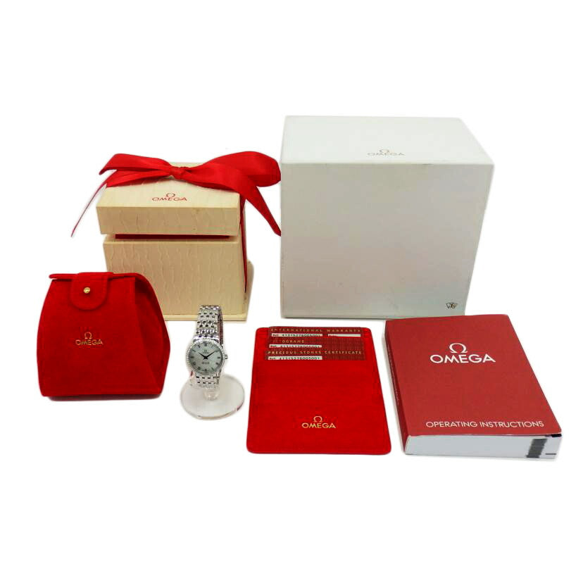 OMEGA オメガ/デヴィル プレステージ/シェル文字盤/ダイヤベゼル/クオーツ/413.15.27.60.05.001//917*****/Aランク/77