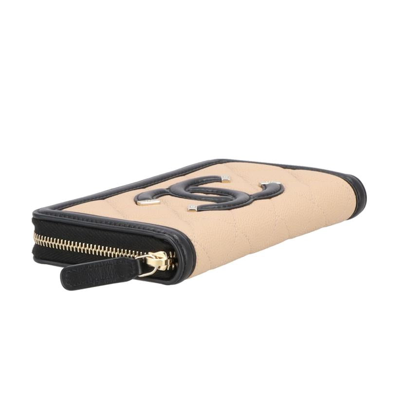CHANEL CHANEL/CCフィリグリーココマークジップウォレット//297*****/Aランク/85