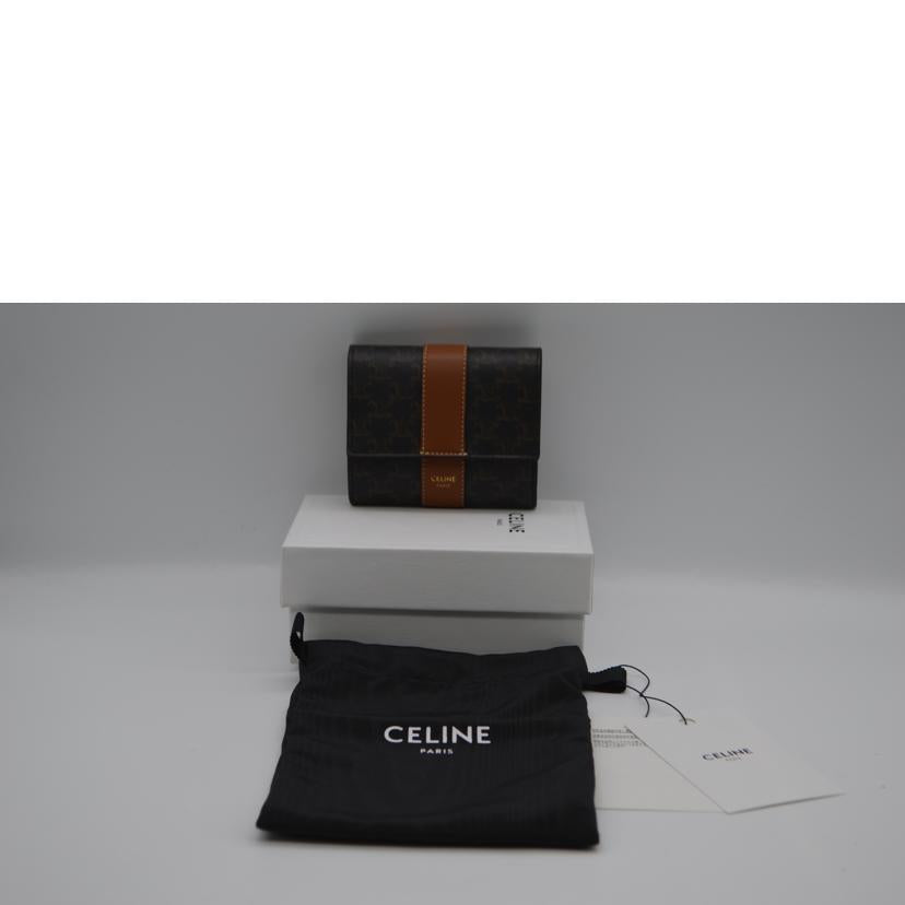 CELINE セリーヌ/トリオンフキャンバススモールトリフォールドウォレット/10D5.72BZ9.04LU//F・I******/Aランク/89