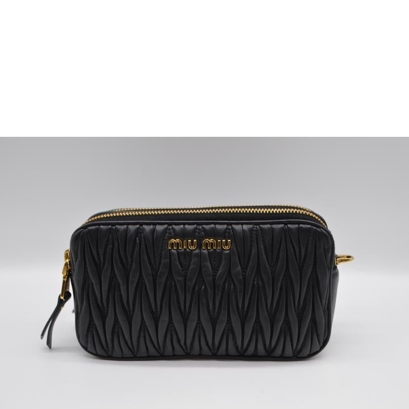 miu miu ミュウミュウ/マテラッセミニチェーンレザーショルダー/ネロ/5BP045//245/Aランク/89