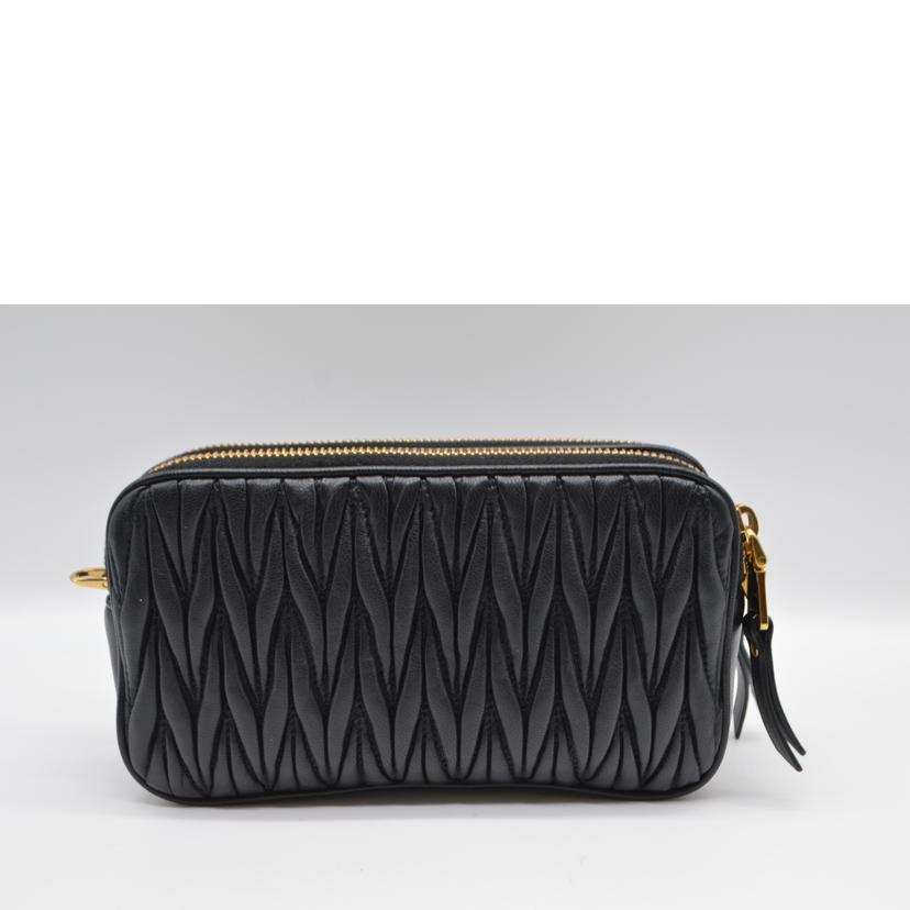 miu miu ミュウミュウ/マテラッセミニチェーンレザーショルダー/ネロ/5BP045//245/Aランク/89