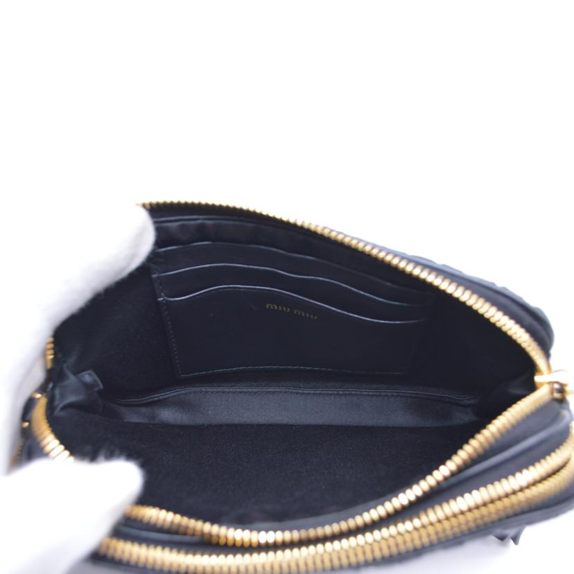 miu miu ミュウミュウ/マテラッセミニチェーンレザーショルダー/ネロ/5BP045//245/Aランク/89