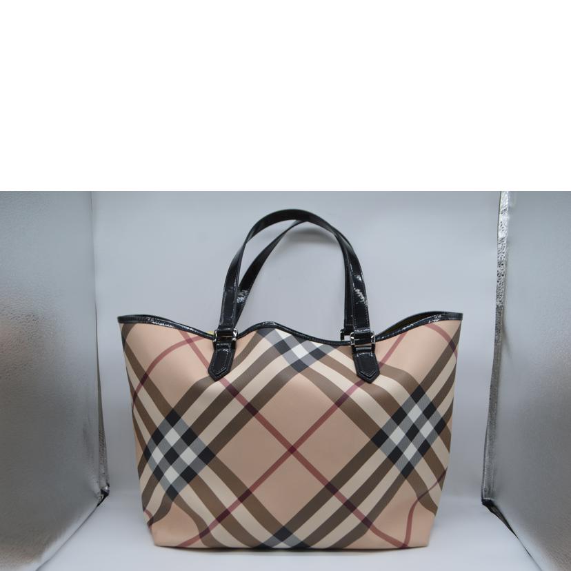 BURBERRY バーバリー/ノバチェックコーテッドパテントレザートート//ABランク/89