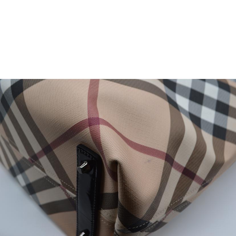 BURBERRY バーバリー/ノバチェックコーテッドパテントレザートート//ABランク/89