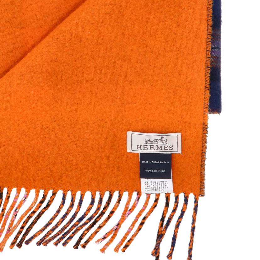 HERMES エルメス/HERMES/チェック柄カシミヤマフラー//ABランク/75