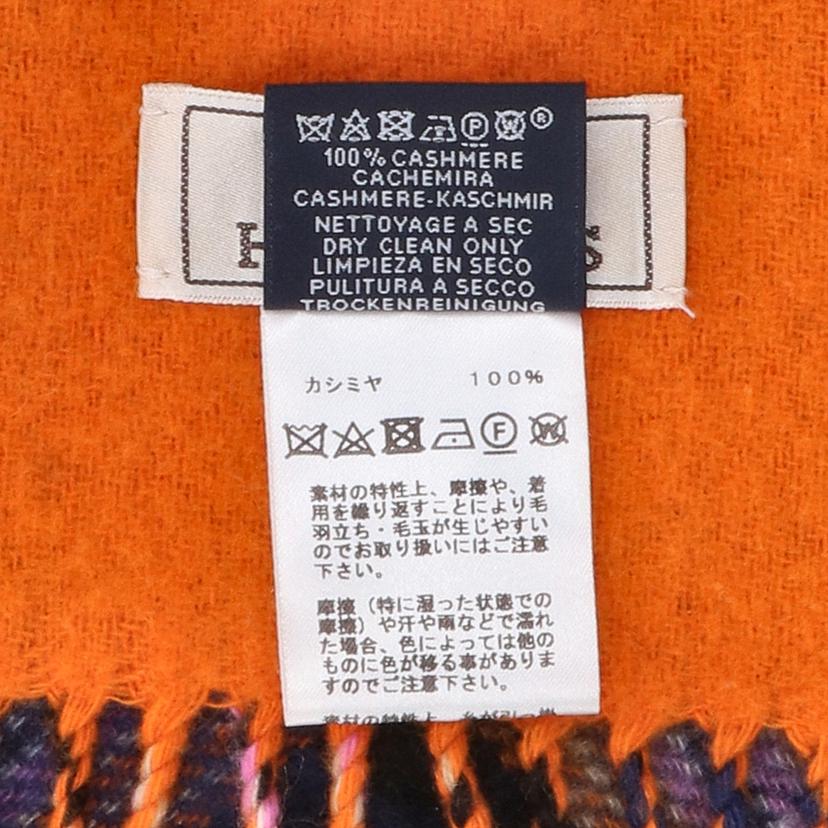 HERMES エルメス/HERMES/チェック柄カシミヤマフラー//ABランク/75