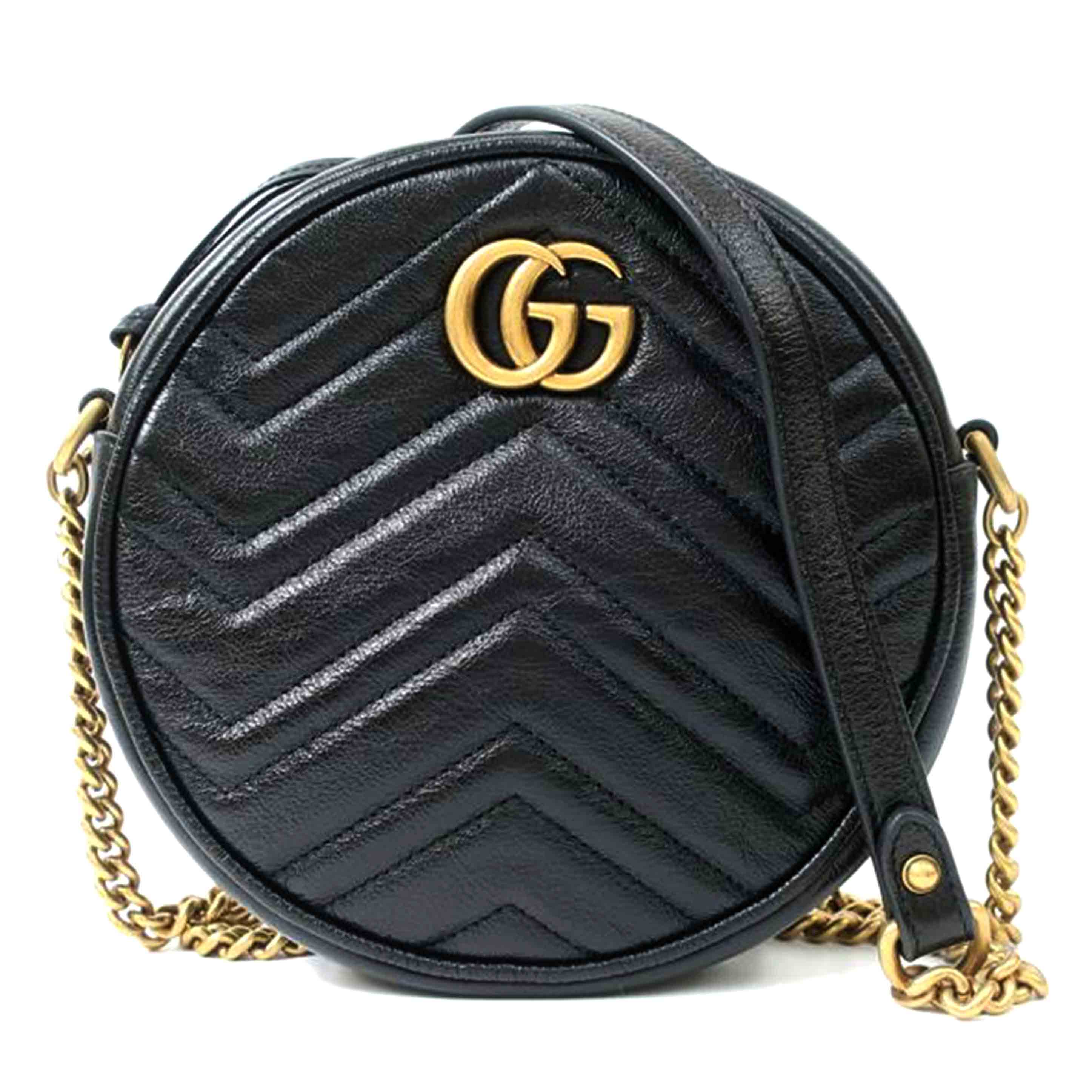 GUCCI グッチ/GGマーモントストライプ ショルダーバッグ ハート ブラック/550154//ABランク/65