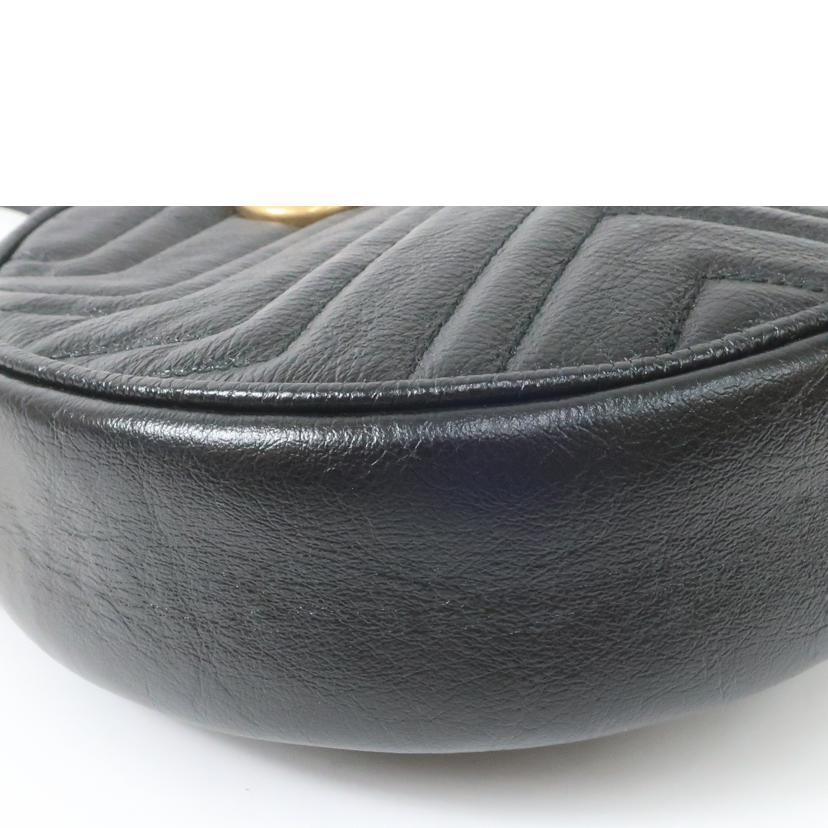 GUCCI グッチ/GGマーモントストライプ ショルダーバッグ ハート ブラック/550154//ABランク/65