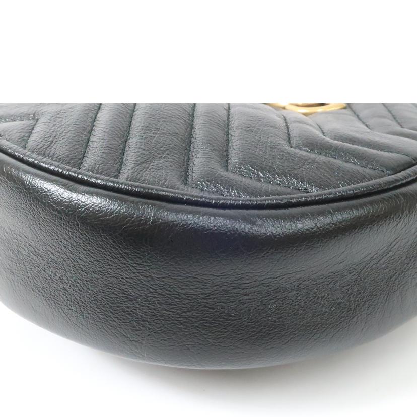 GUCCI グッチ/GGマーモントストライプ ショルダーバッグ ハート ブラック/550154//ABランク/65