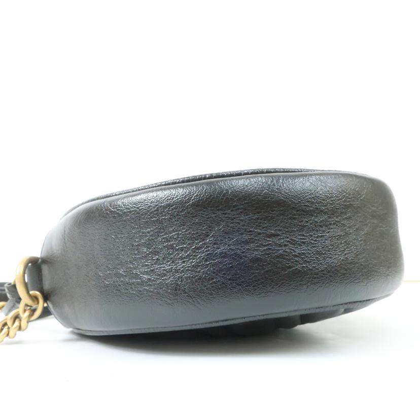 GUCCI グッチ/GGマーモントストライプ ショルダーバッグ ハート ブラック/550154//ABランク/65