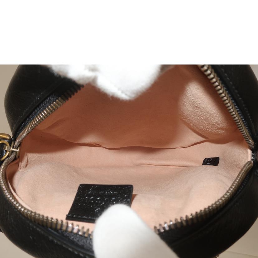 GUCCI グッチ/GGマーモントストライプ ショルダーバッグ ハート ブラック/550154//ABランク/65