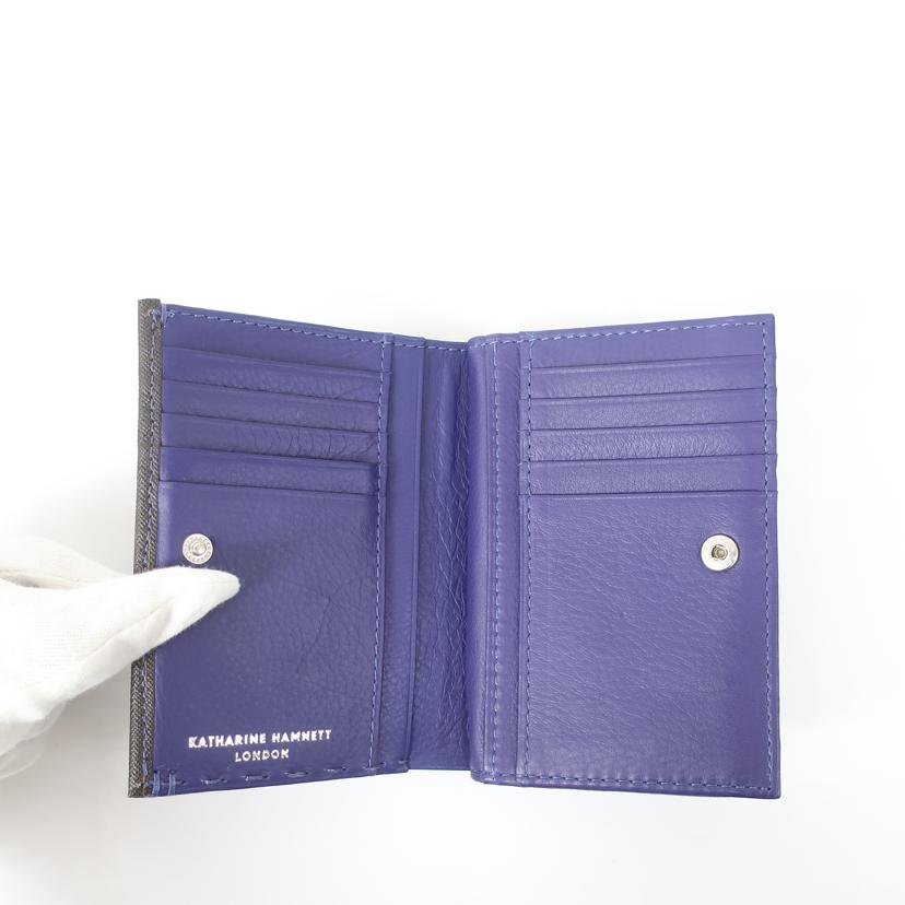 KATHARINE HAMNETT キャサリンハムネット/二つ折り財布 ダークブラウン//SAランク/65