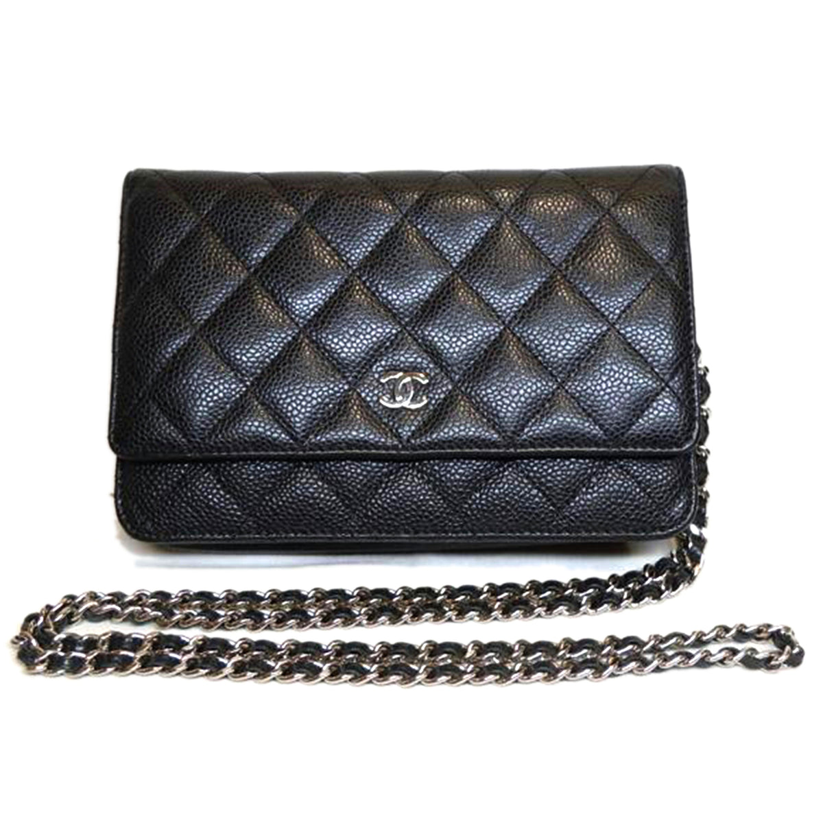 CHANEL シャネル/キャビアスキンマトラッセチェーンウォレット/SV金具/A33814//216*****/Aランク/92