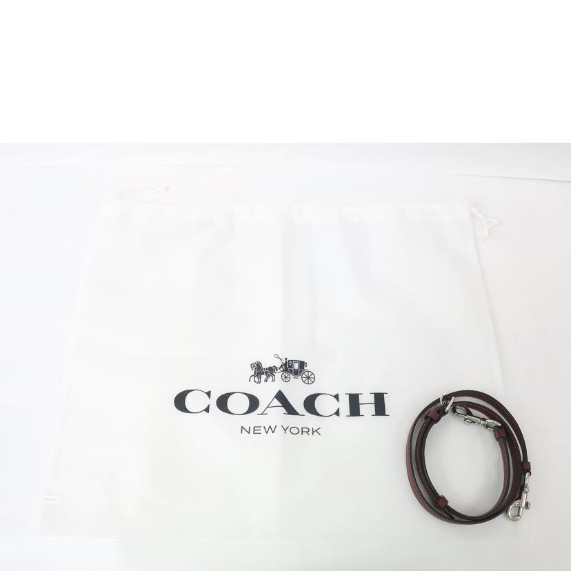 COACH コーチ/デンプシー キャリーオール シグネチャー ジャカード ウィズ ストライプ アンドコーチ パッチ 2WAY ダークレッド/C8448//Aランク/65