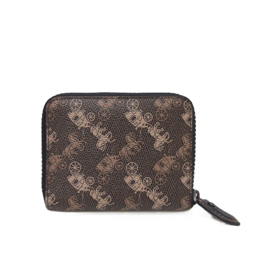 COACH コーチ/ホース柄ラウンドファスナー2つ折り財布/89586//L19**/ABランク/88