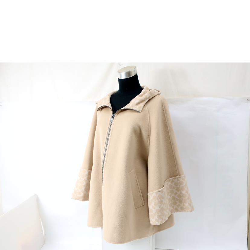 COACH コーチ/ウールポンチョ コート ケープ シグネチャー M/Lサイズ ベージュ/CL278//Aランク/65