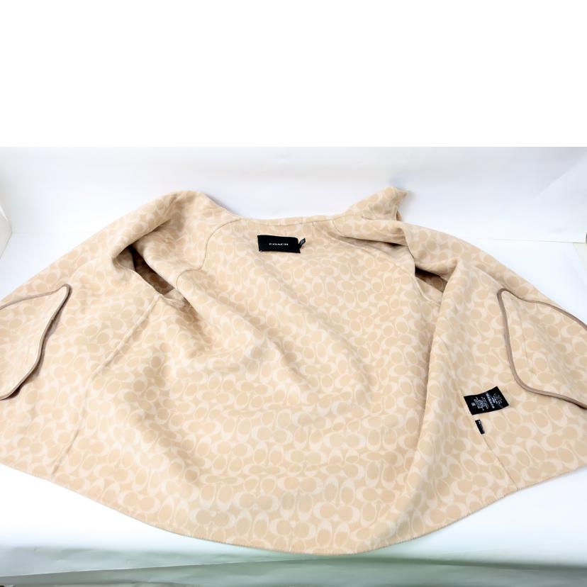 COACH コーチ/ウールポンチョ コート ケープ シグネチャー M/Lサイズ ベージュ/CL278//Aランク/65