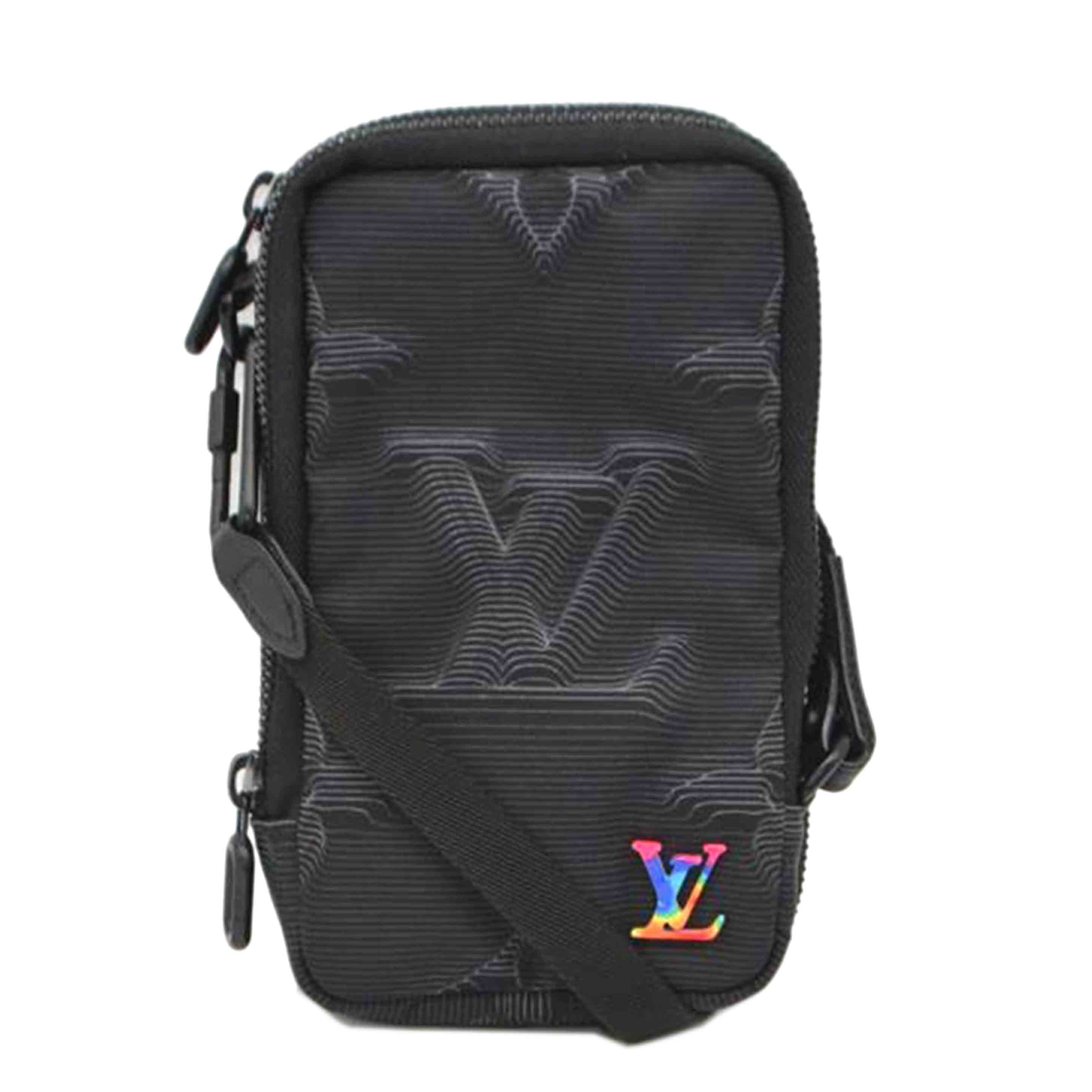 LOUIS VUITTON ルイヴィトン/ダブル・フォン ポーチ/3Dモノグラム/ノワール/M80141//RFI****/Aランク/89