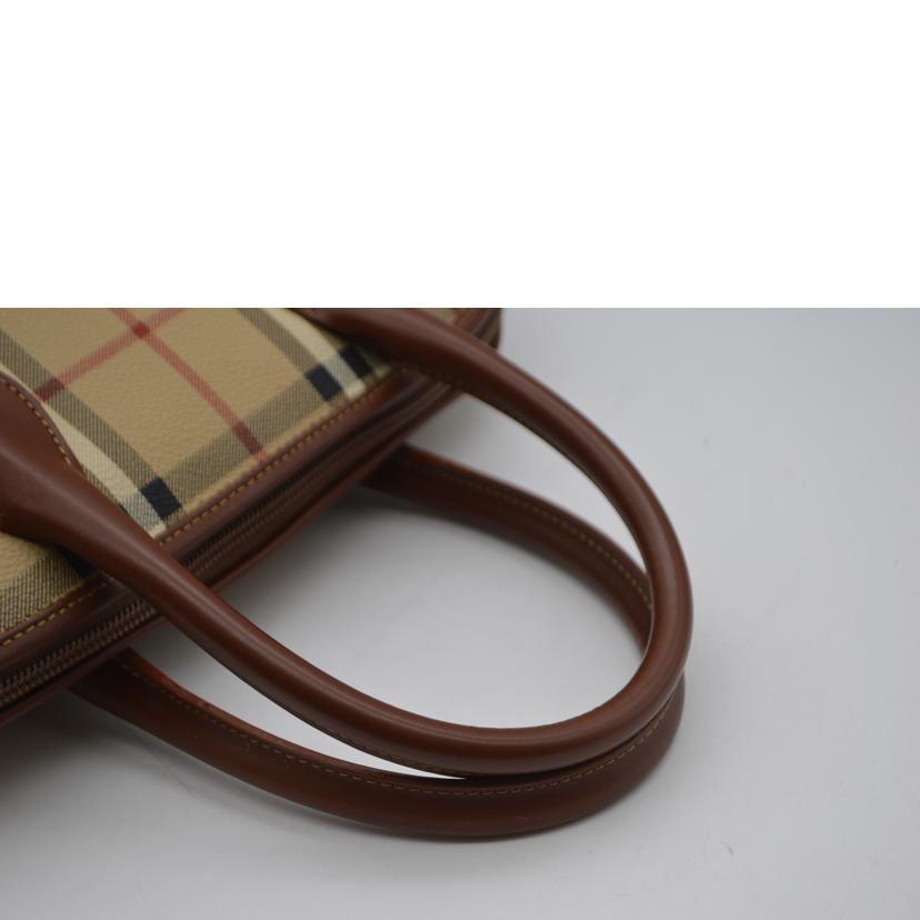 BURBERRY バーバリー/ノバチェックドームレザーハンド/ブラウン//Aランク/89