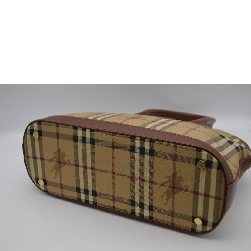 BURBERRY バーバリー/ノバチェックドームレザーハンド/ブラウン//Aランク/89