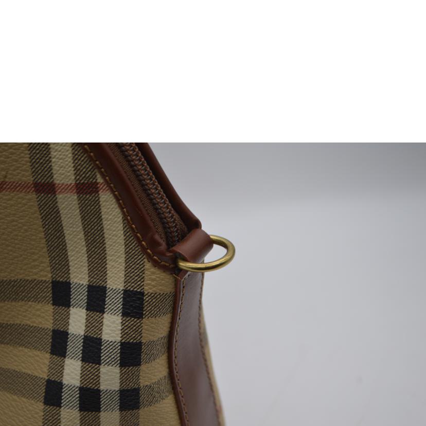 BURBERRY バーバリー/ノバチェックドームレザーハンド/ブラウン//Aランク/89