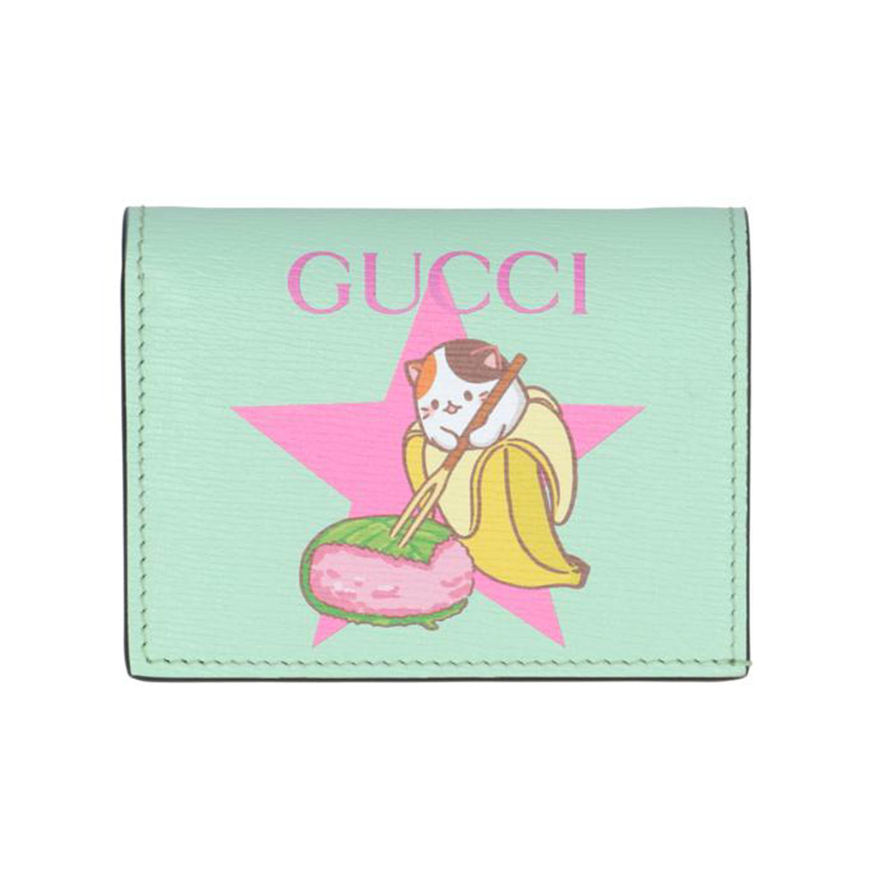 GUCCI グッチ/ばなにゃコラボ スター桜餅 二つ折り財布/701009//206*/Aランク/09