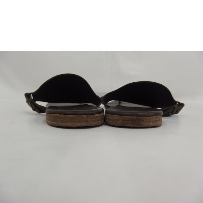 HERMER エルメス/パンチングレザーサンダル/ブラウン/Hロゴ//Bランク/82