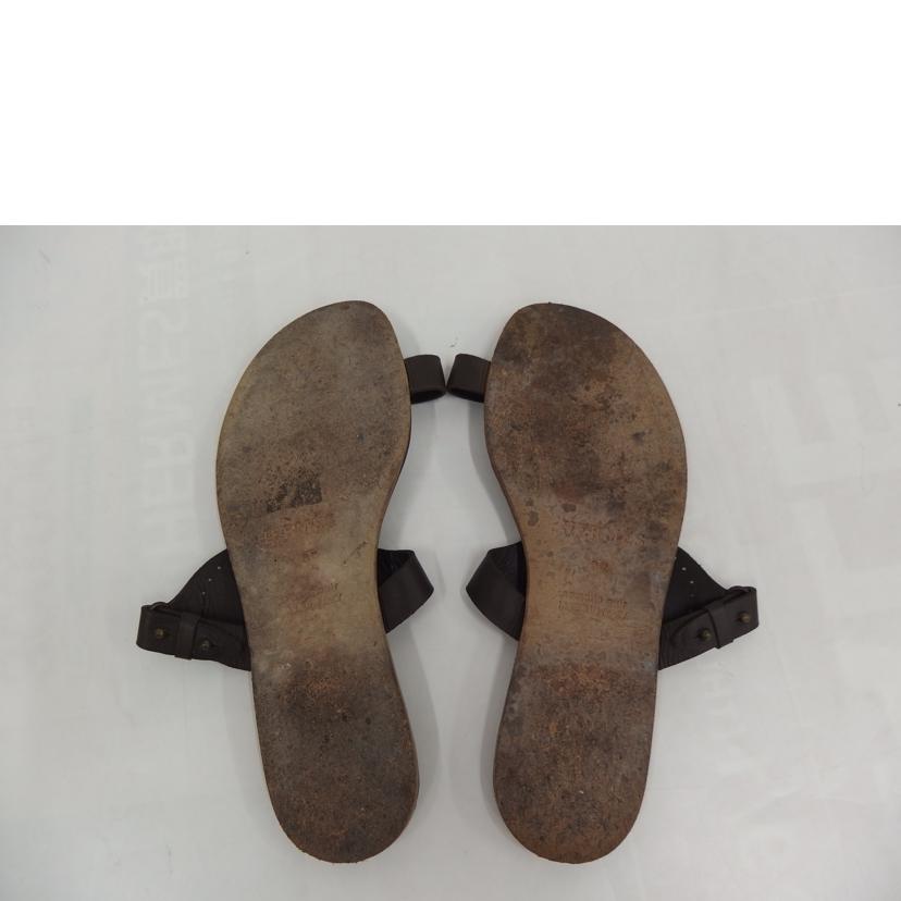 HERMER エルメス/パンチングレザーサンダル/ブラウン/Hロゴ//Bランク/82