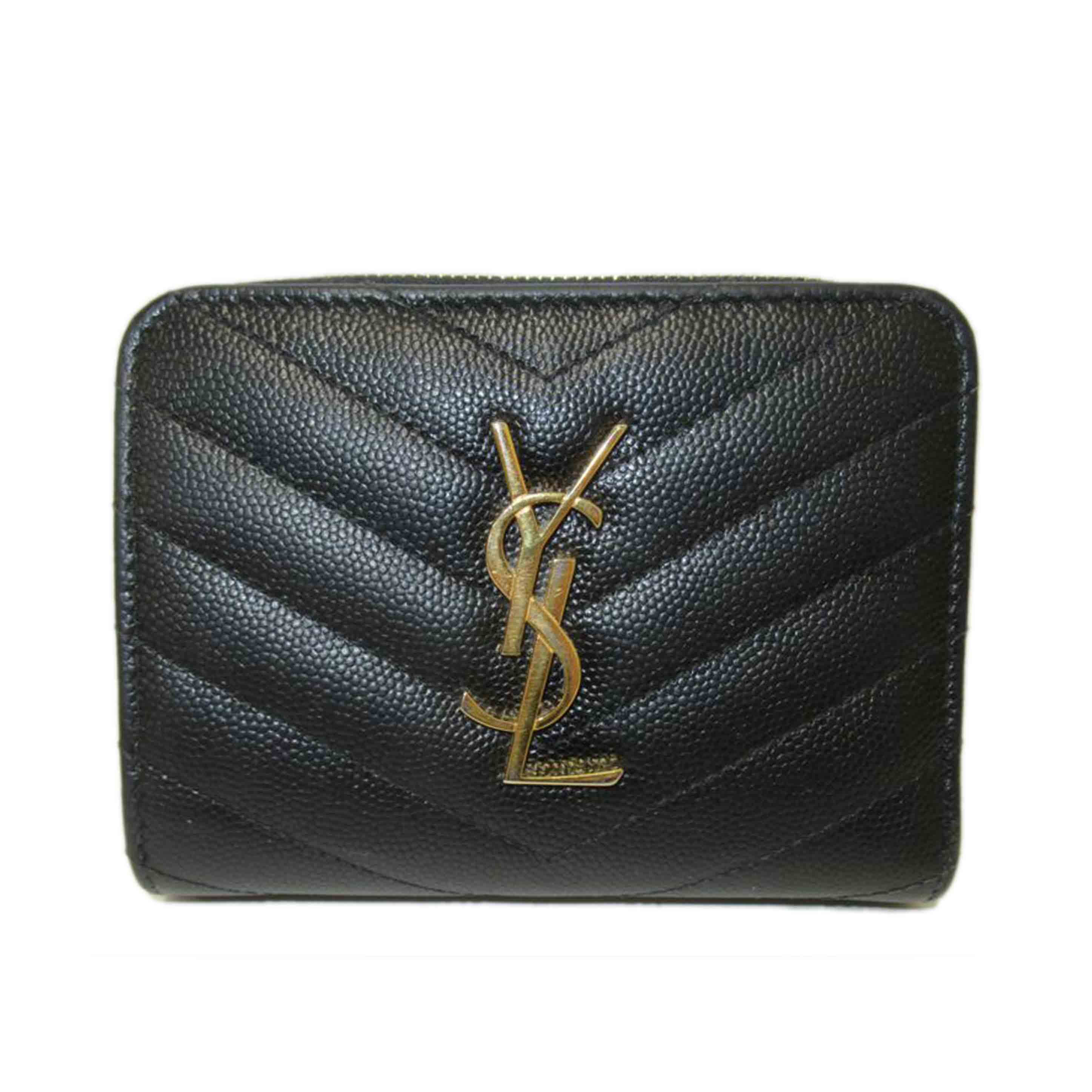 SAINT LAURENT/二つ折り財布/YSLロゴ・レザー/GUF403723//031*/Bランク/63