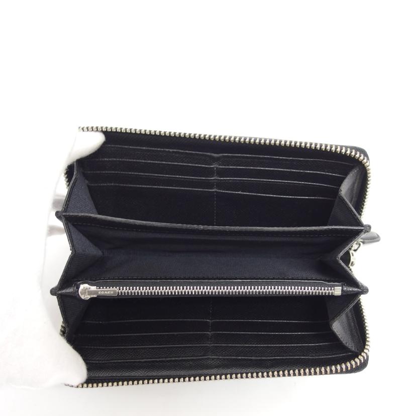COACH コーチ クロスグレイン レザー アコーディオンジップ/ラウンドファスナー長財布/フラワープリント/52777//L14**/Bランク/04