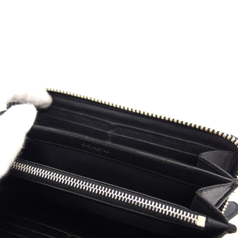 COACH コーチ クロスグレイン レザー アコーディオンジップ/ラウンドファスナー長財布/フラワープリント/52777//L14**/Bランク/04