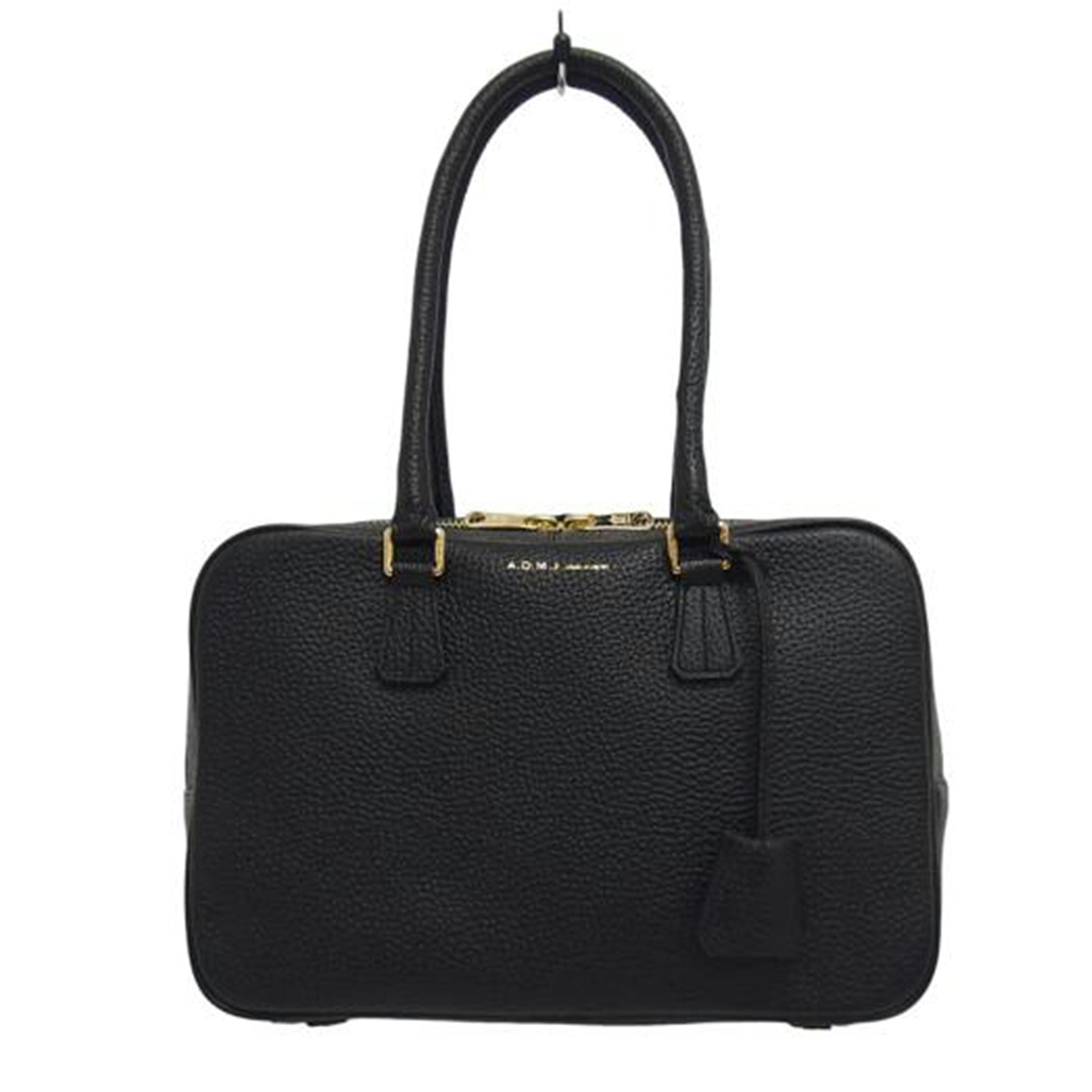 A.D.M.J. エーディーエムジェイ/シュリンクレザー/ボストンバッグ/ブラック//Aランク/04